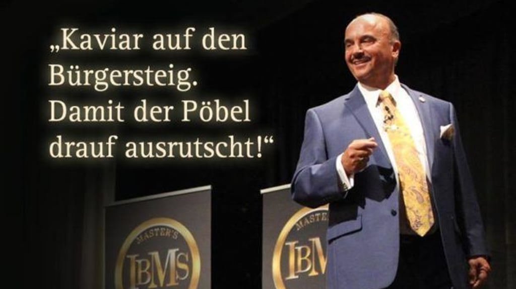 Coldwell vermarktet sich auch als Motivatiosncoach.