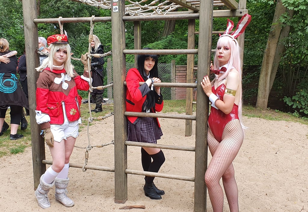 Haben sich für die Contaku in Magdeburg als Anime verkleidet: Laura Stoye, Bianca Ludwig und Maria Siegmund.
