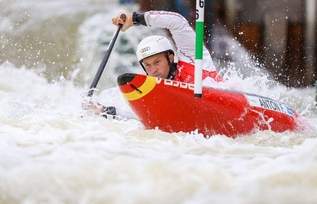 Wildwasser-Kanute Franz Anton in Aktion.