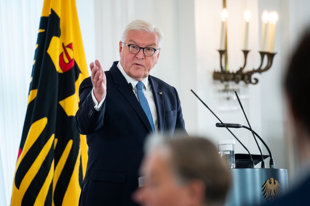 Bundespräsident Frank-Walter Steinmeier bei der Vorstellung des Forschungsprojekts "Das Bundespräsidialamt und die Auseinandersetzung mit dem Nationalsozialismus 1949–1994".