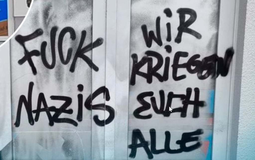 Der AfD-Landtagabgeordnete Tobias Rausch wurde durch die illegale Beschmierung bedroht.