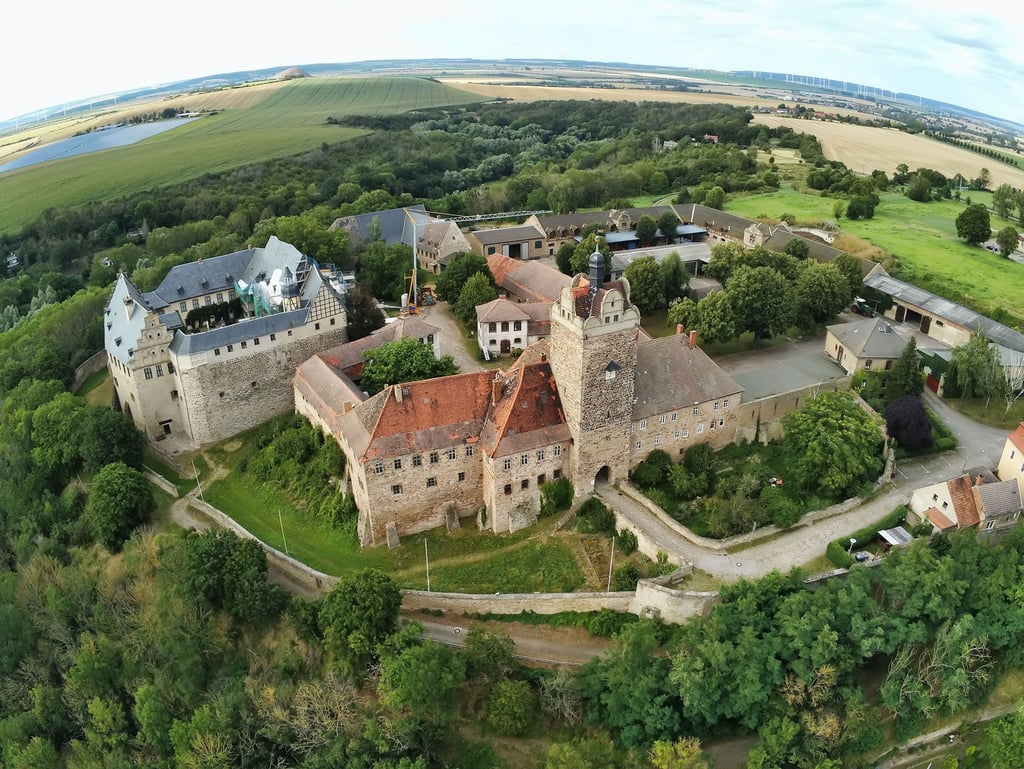 Burg und Schloss Allstedt aus der Vogelperspektive