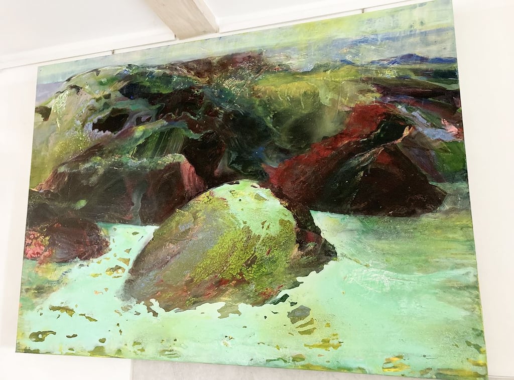 Ein großformatiges Gemälde der Hallenser Künstlerin