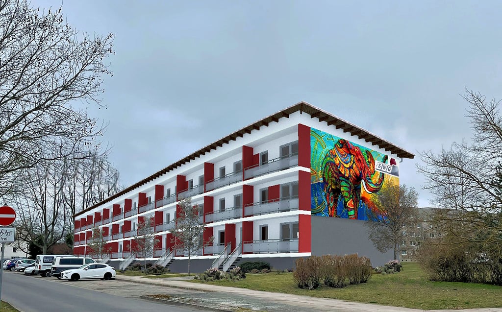 So könnte der Block in der Albert-Einstein-Straße 48 bis 52 in Stendal nach dem ?Abstocken? aussehen.
