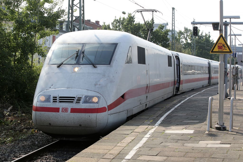 Ein ICE steht im Bahnhof Altona.