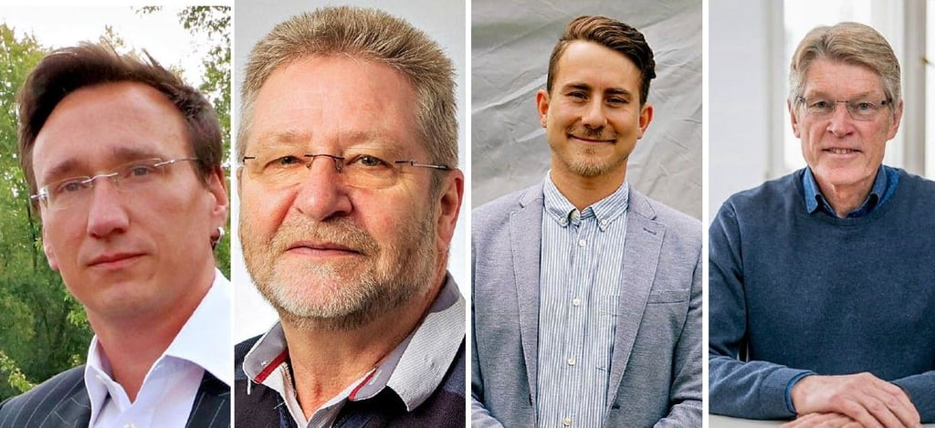 Die Kandidaten (v.l.n.r.): Mario Rohne, Günther Wassenaar, Steven Slavicek und Ernst Wolff