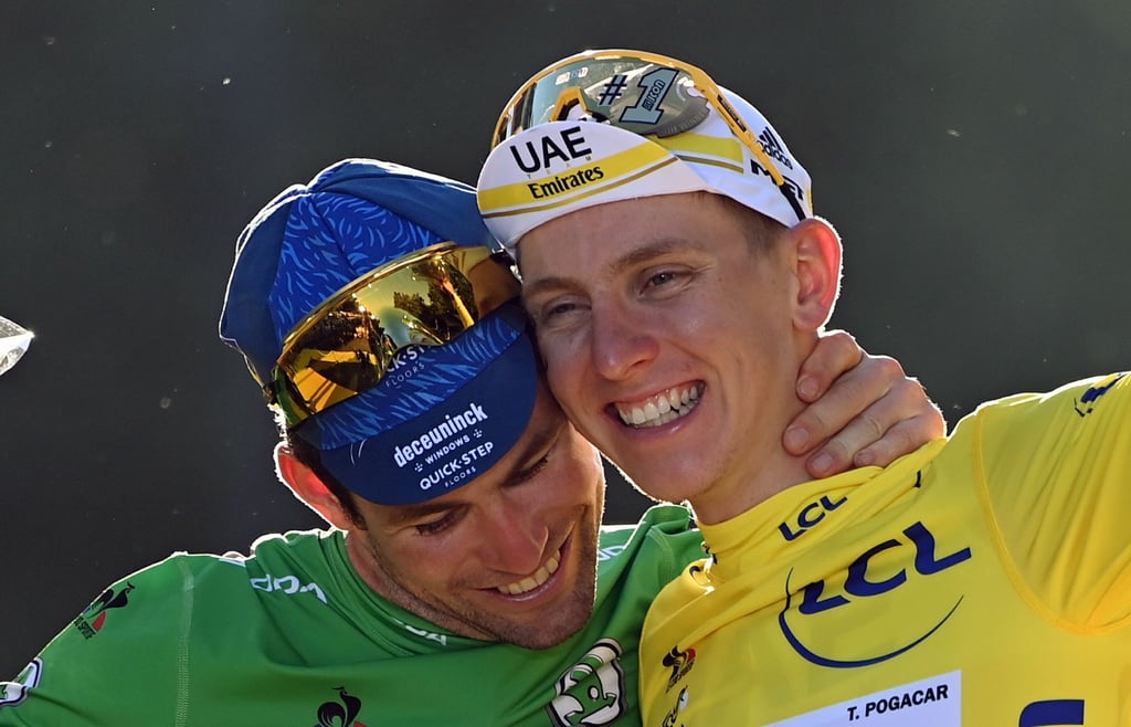 Drückten der 108. Tour de France ihren Stempel auf: Sprintkönig Mark Cavendish (l) und Gesamtsieger Tadej Pogacar.