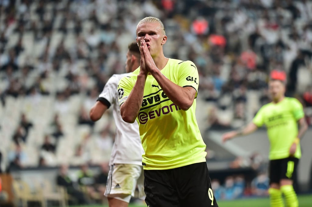 Erling Haaland jubelt.