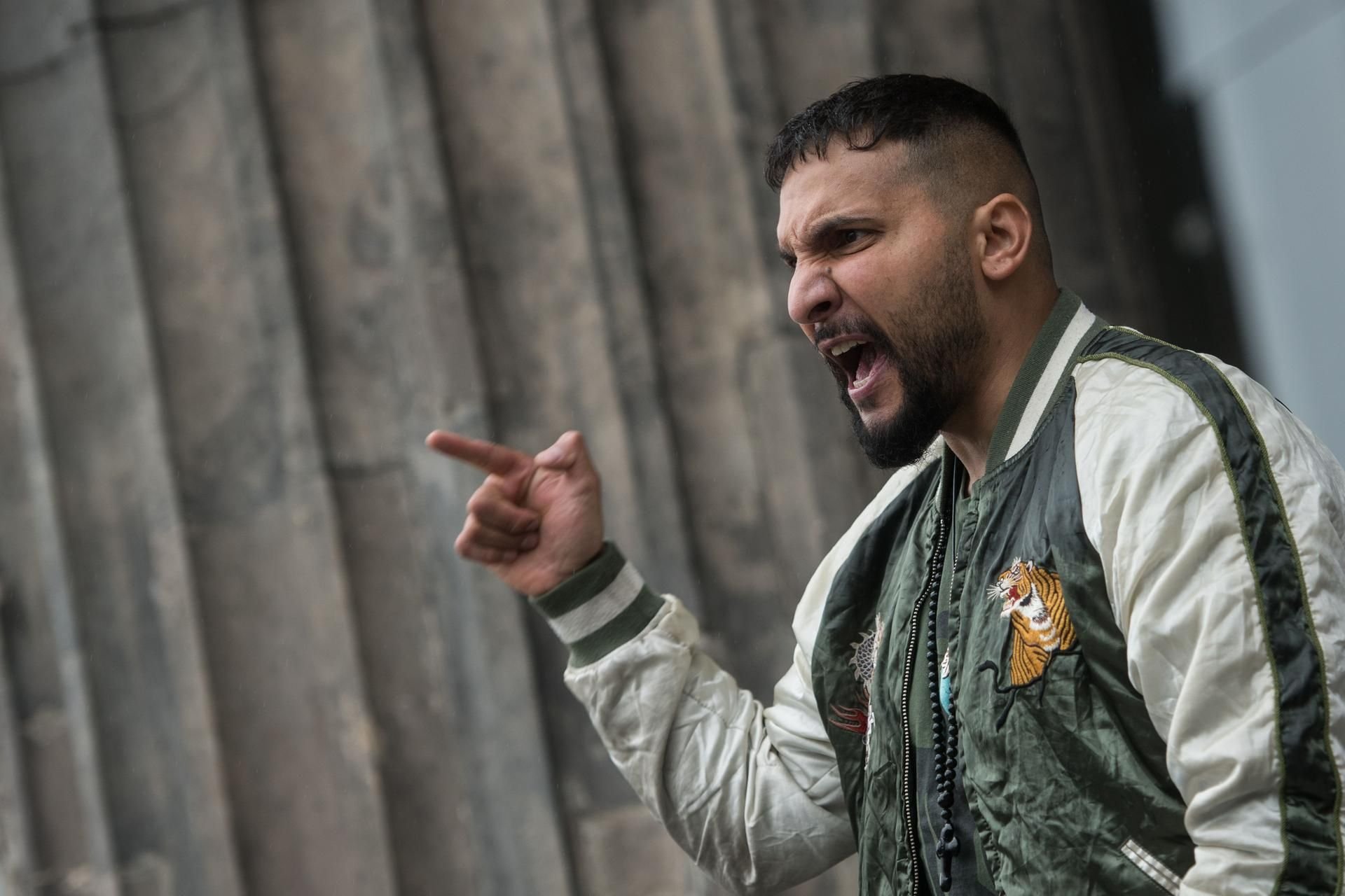 Attila Hildmann bei einer Kundgebung in Berlin