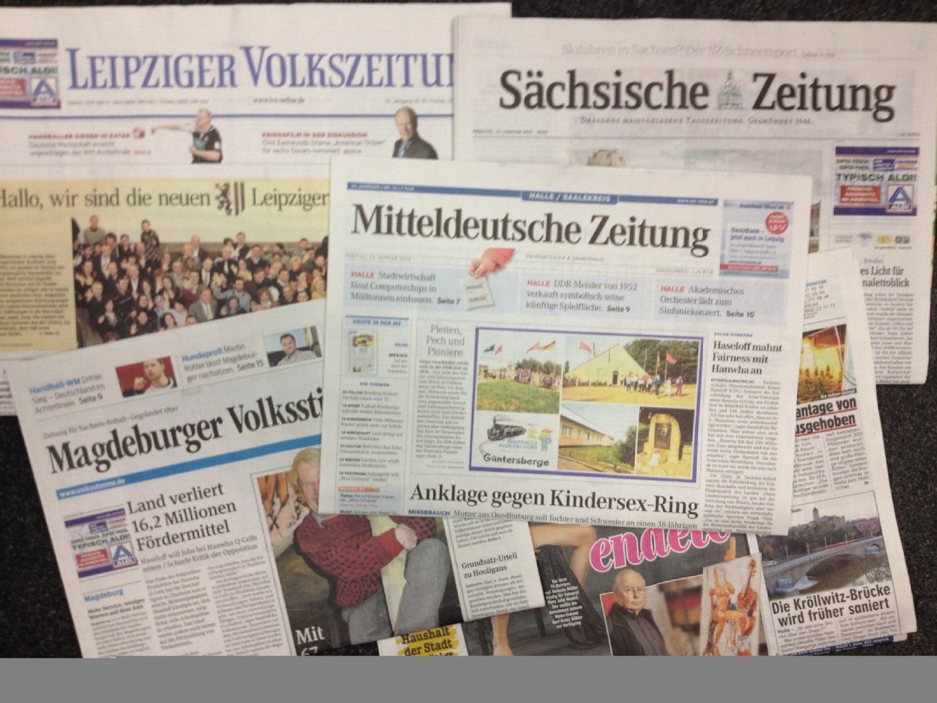 Regionale Tageszeitungen von Freitag, 23. Januar 2015