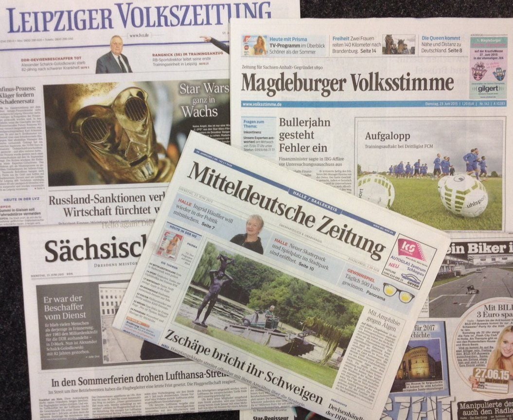 Regionale Tageszeitungen am Dienstag, 23. Juni 2015
