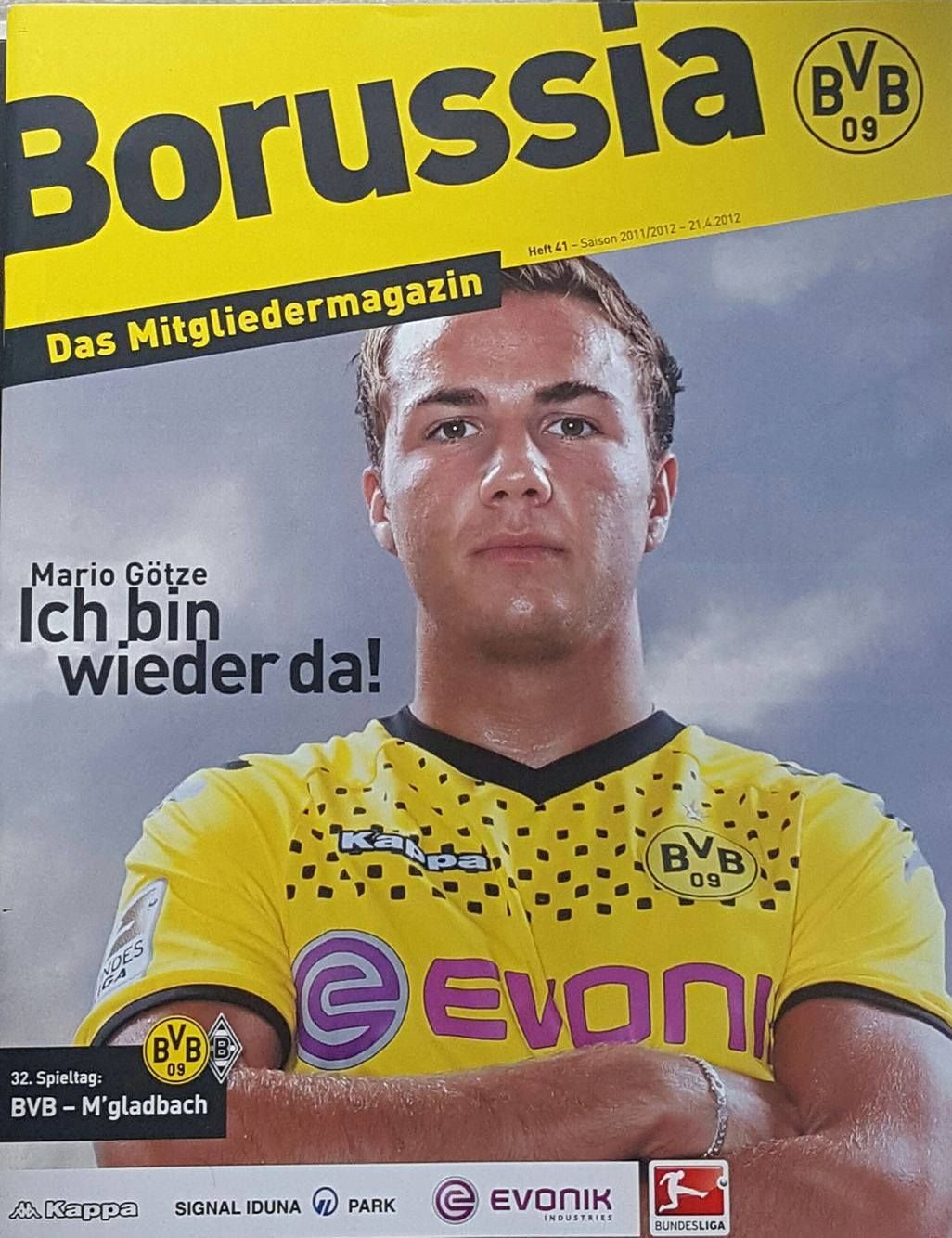 Das BVB-Stadionmagazin im Frühjahr 2012 nach einer langen Verletzungspause von Mario Götze.