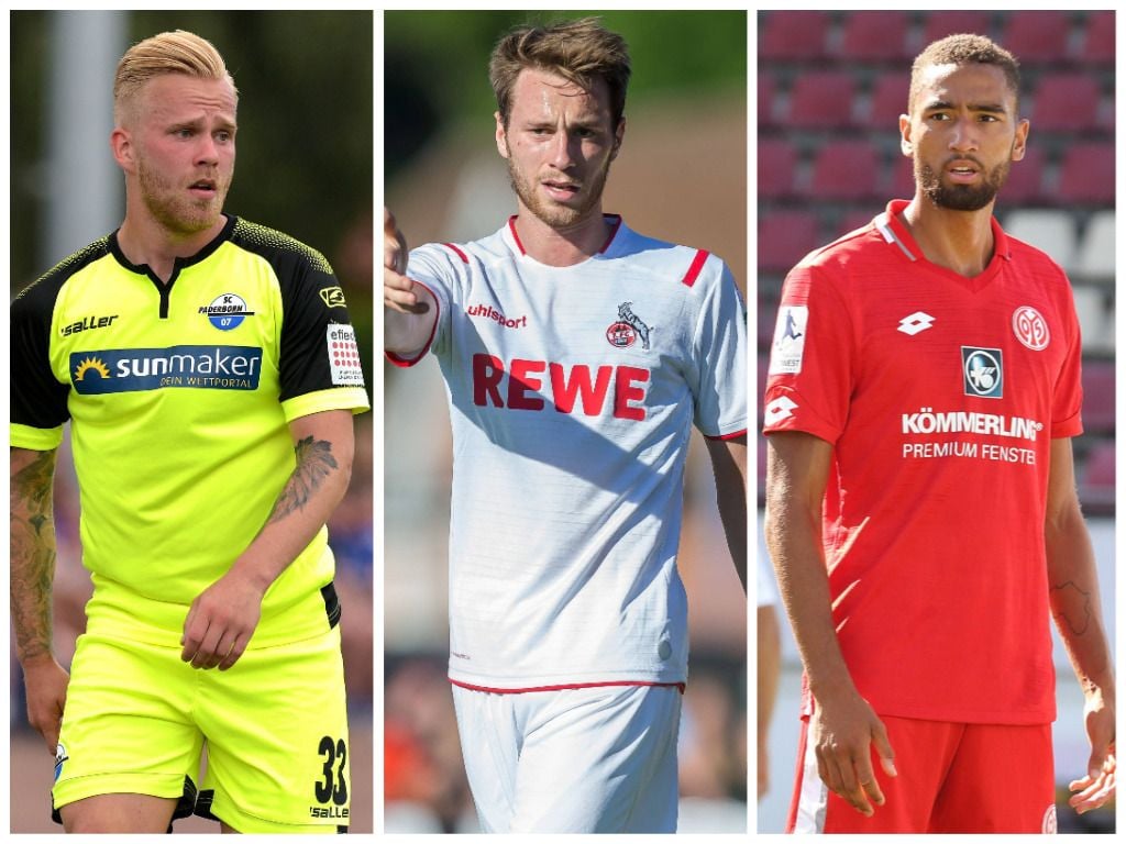 Marcel Hilßner, Matthias Bader und Cyrill Akono (v.l.n.r.) sind drei interessante Bundesliga-Spieler, die im Winter auf den Transfermarkt kommen könnten.