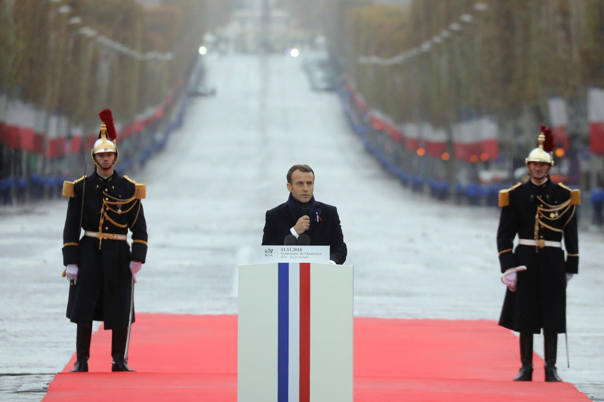 Emmanuel Macron bei der Gedenkveranstaltung.
