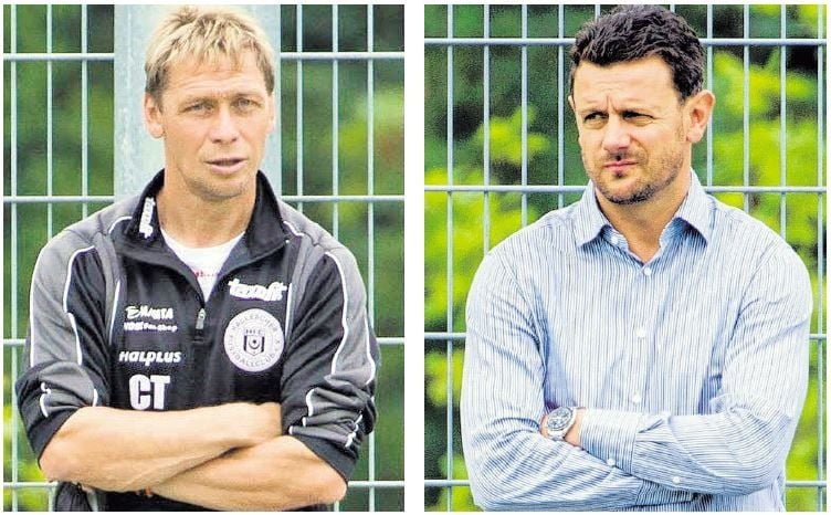 Trainer Sven Köhler (l.) und Manager Ralph Kühne halten immer noch Ausschau nach neuen Spielern.