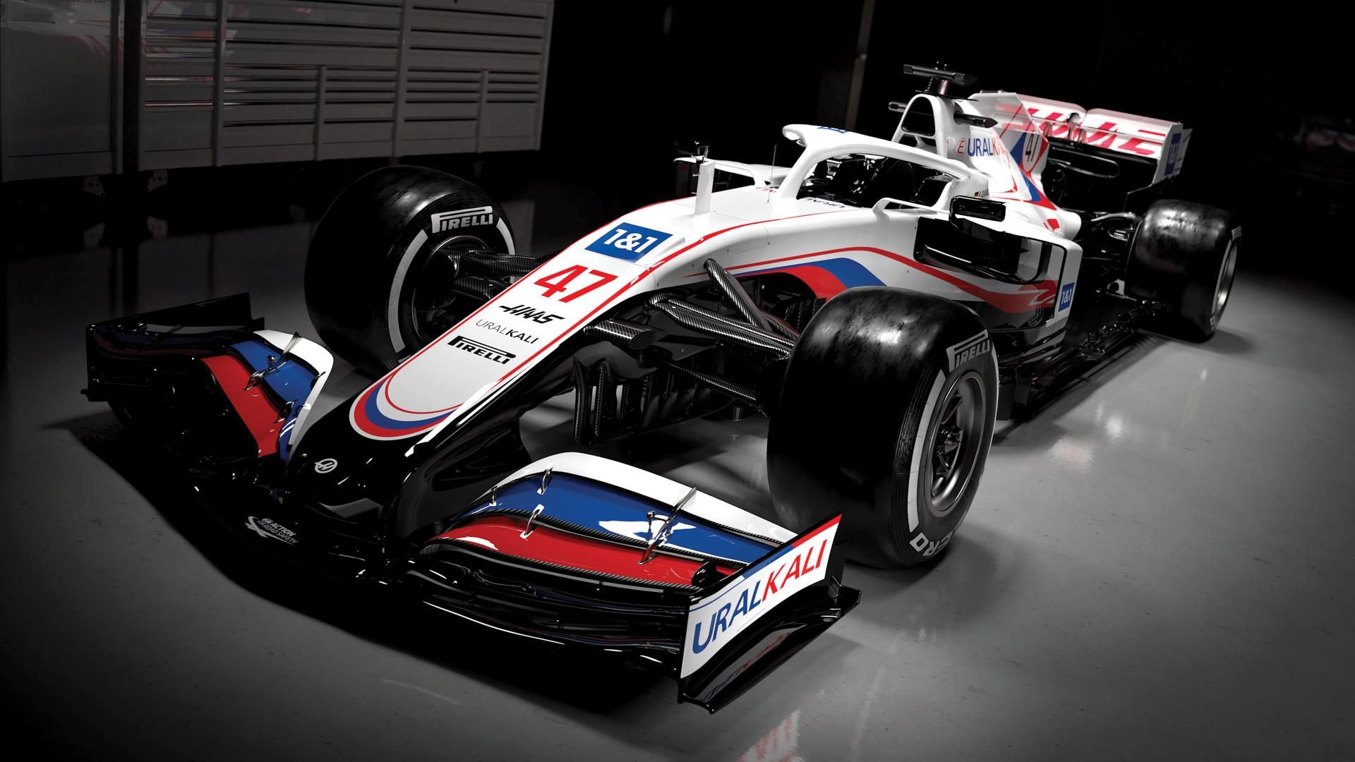 Russische Farben beim US-Rennstall Haas, für den auch Mick Schumacher in der Formel 1 an den Start geht.