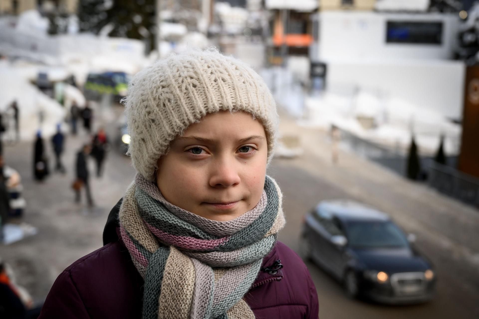 Die 16-jährige schwedische Schülerin und Klimaaktivistin Greta Thunberg im schweizerischen Davos