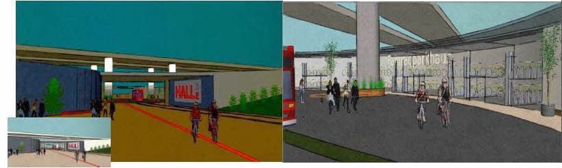 So sieht der Siegerentwurf aus: Das Rondell am Riebeckplatz soll zur Hälfte zum Fahrradparkhaus umgebaut werden.