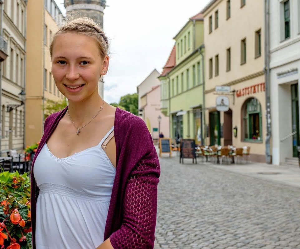 Johanna Dannenberg vor ihrer Abreise in Wittenberg.