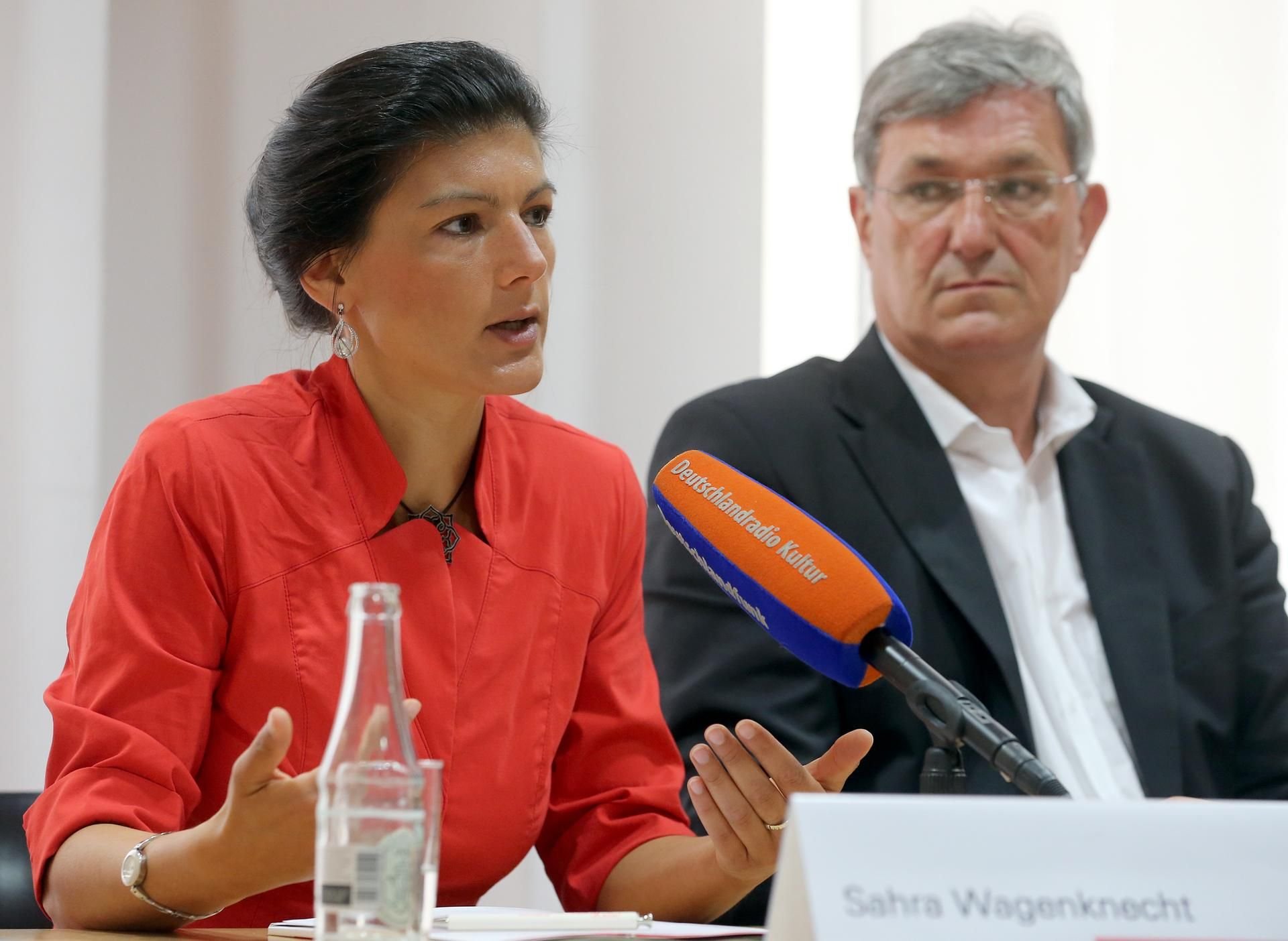 Die Spitzenkandidatin der Linken, Sahra Wagenknecht, und Parteichef Bernd Riexinger.