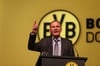 Hans-Joachim Watzke auf der Jahreshauptversammlung der Borussia. Auch dort stichelte der BVB-Geschäftsführer gegen RB Leipzig.