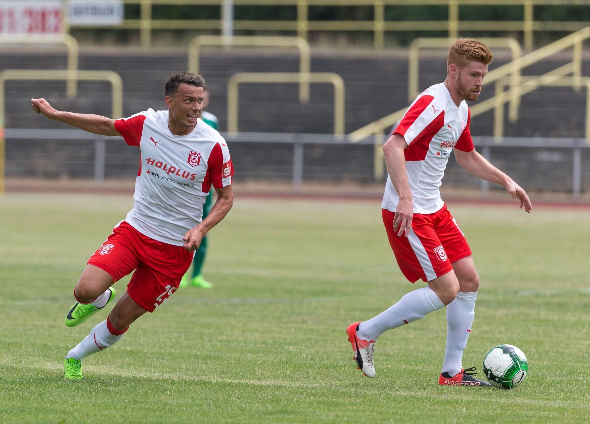 Der HFC muss torgefährlicher werden: Neuzugang Mathias Fetsch (r.) und Rückkehrer Petar Sliskovic (l.) sind gefragt.