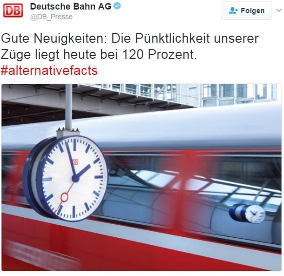 Mit diesem Tweet konnte die Deutsche Bahn einige Pluspunkte bei den Twitter-Usern sammeln.