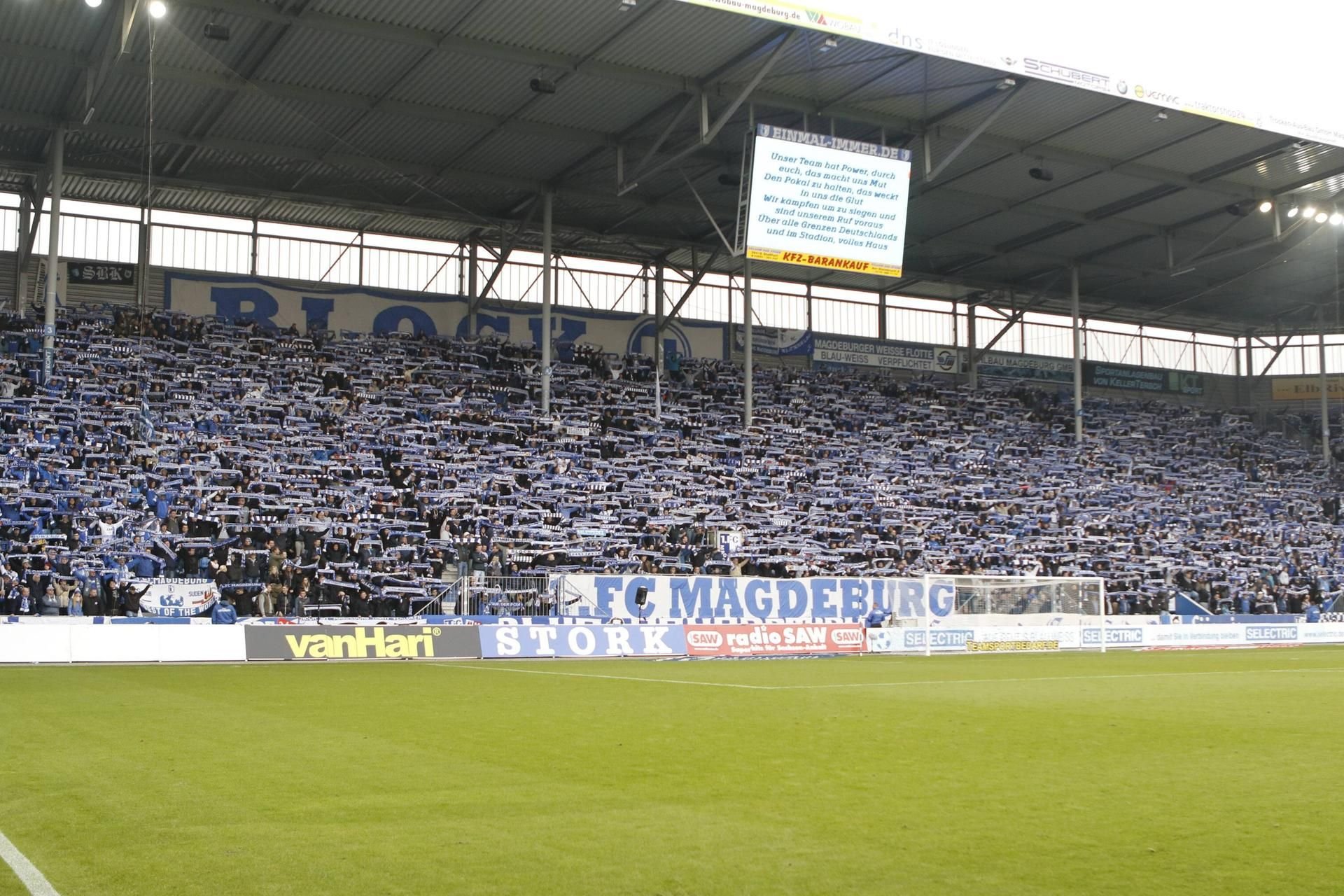 Die MDCC-Arena wird umgebaut - Teile der Magdeburger Fans sind mit den Plänen aber nicht einverstanden.