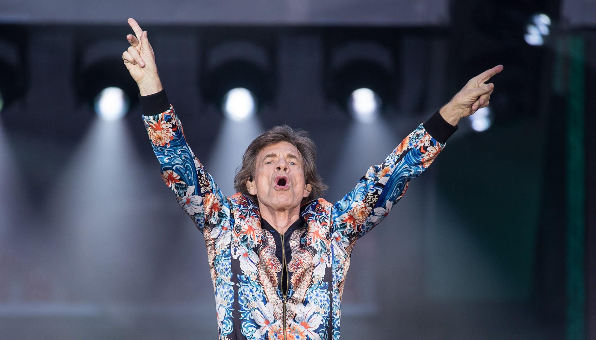 Mick Jagger bei einem Stones-Konzert in Stuttgart