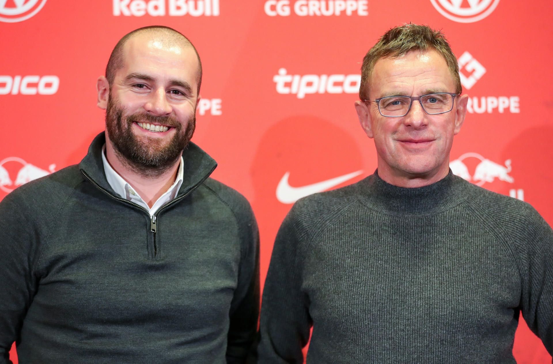 RB-Scout Paul Mitchell (l.) und Sportdirekor Ralf Rangnick