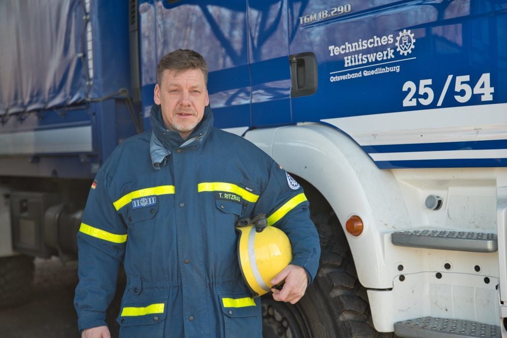 Thomas Ritzrau ist Truppführer in der Fachgruppe Logistik beim Technischen Hilfswerk Quedlinburg.