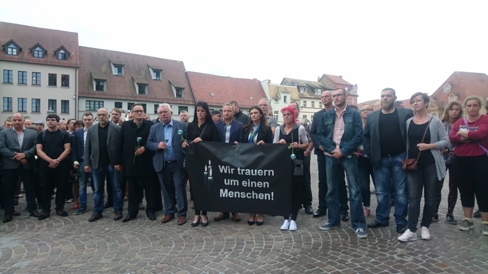 Das AfD-Gedenken auf dem Marktplatz.