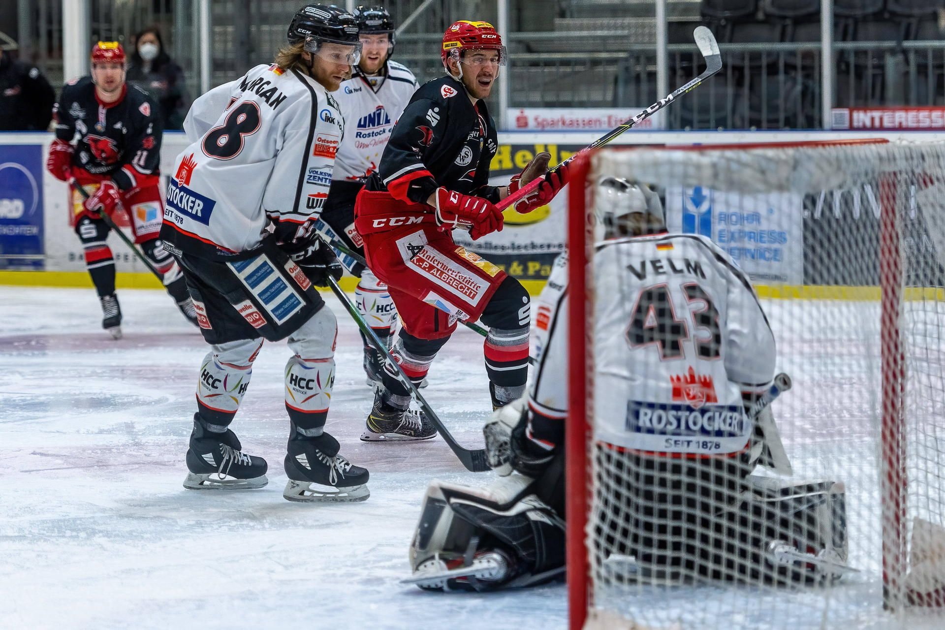 Christian Guran lief bei den Saale Bulls im Heimspiel gegen Rostock als Stürmer auf.