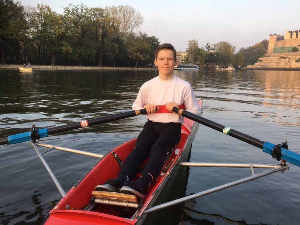 Der zwölfjährige Niklas Ludwig aus Bernburg ist zweifacher Landesmeister im Rudern.