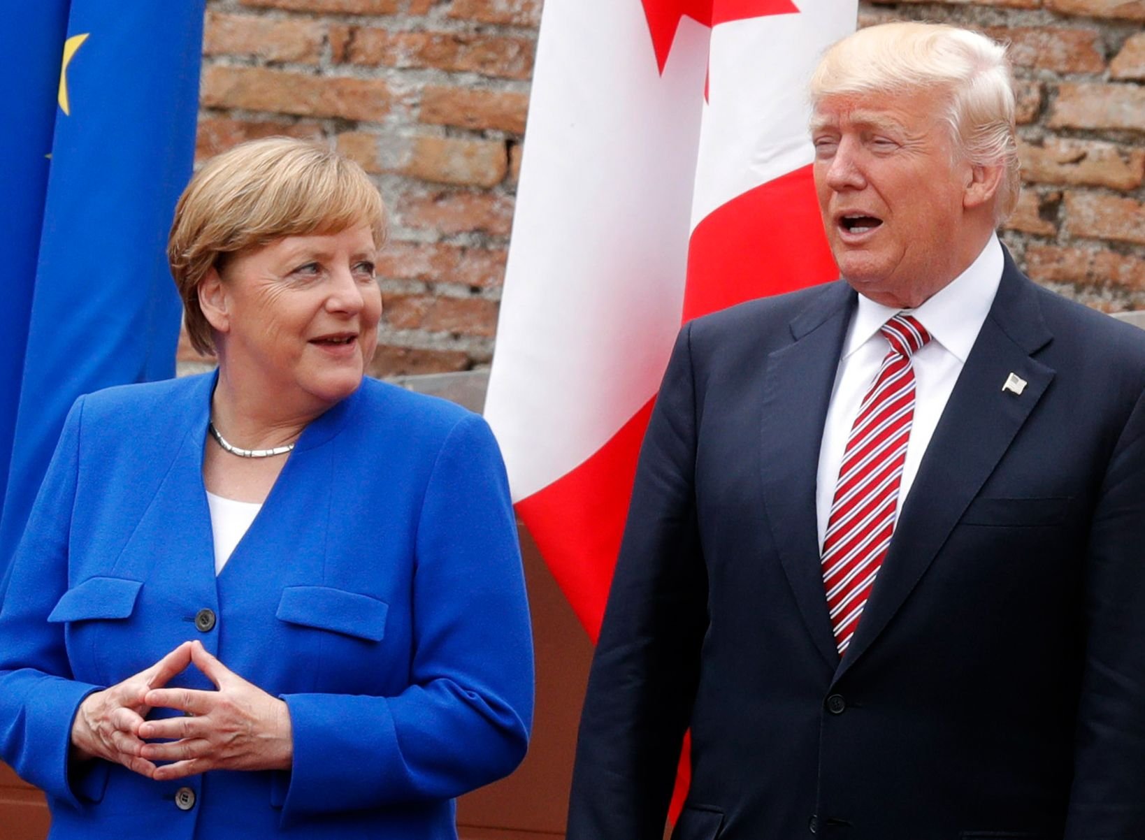 Angela Merkel und Donald Trump beim G-7-Gipfel in Taormina