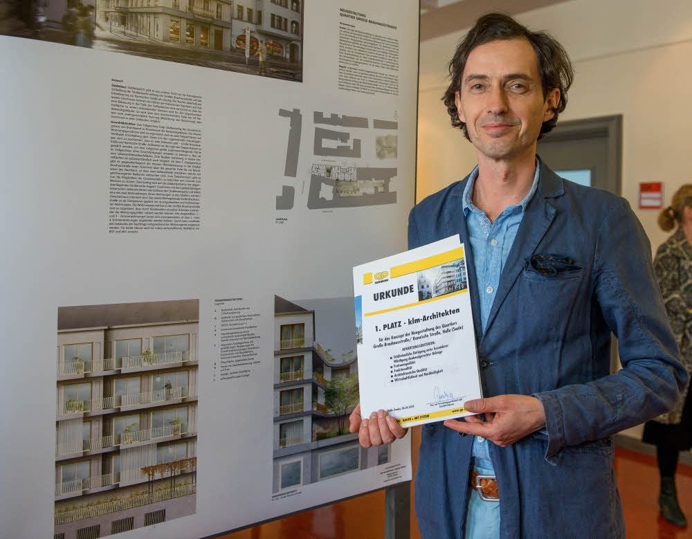 Thomas Hille vom Architekturbüro klm aus Leipzig hat mit seinem Entwurf für die Bebauung der Rannischen Straße den ersten Platz belegt.