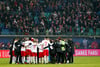 Nur als Team: Die Mannschaft von RB Leipzig nach dem Sieg gegen Hertha BSC.