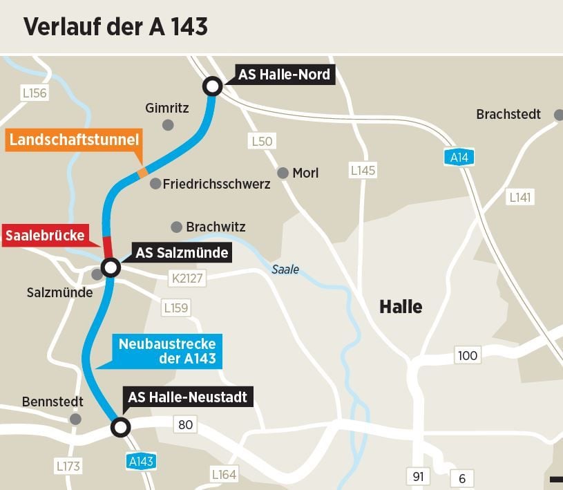 Hier soll die Westumfahrung der A143 in Halle verlaufen.