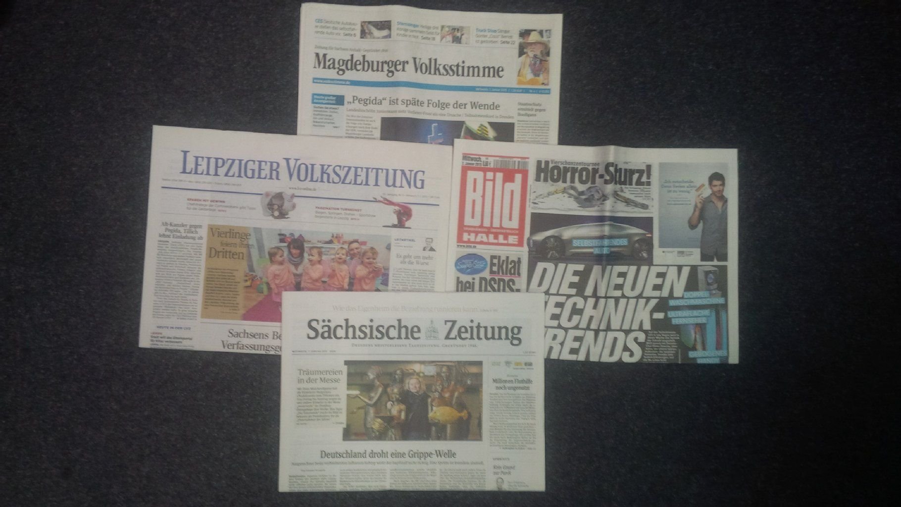Die regionale Presseschau am Mittwoch, dem 7. Januar 2015.