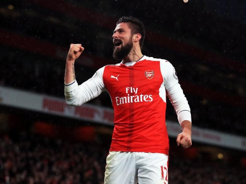 Olivier Giroud traf gegen Crystal Palace sehenswert mit der Hacke.