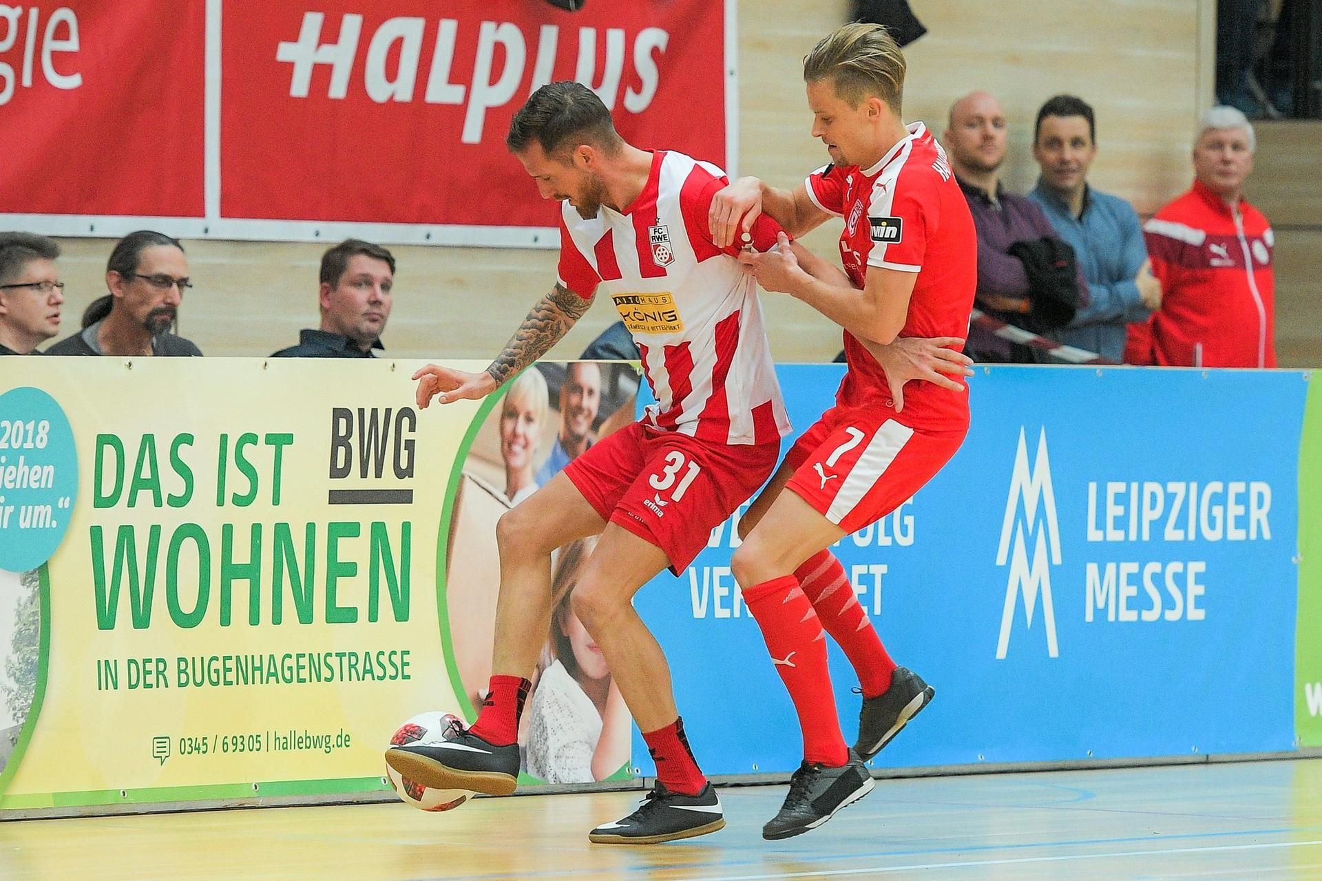 Auch 2019 standen sich Rot-Weiß Erfurt und der Hallesche FC beim Halplus-Cup gegenüber.