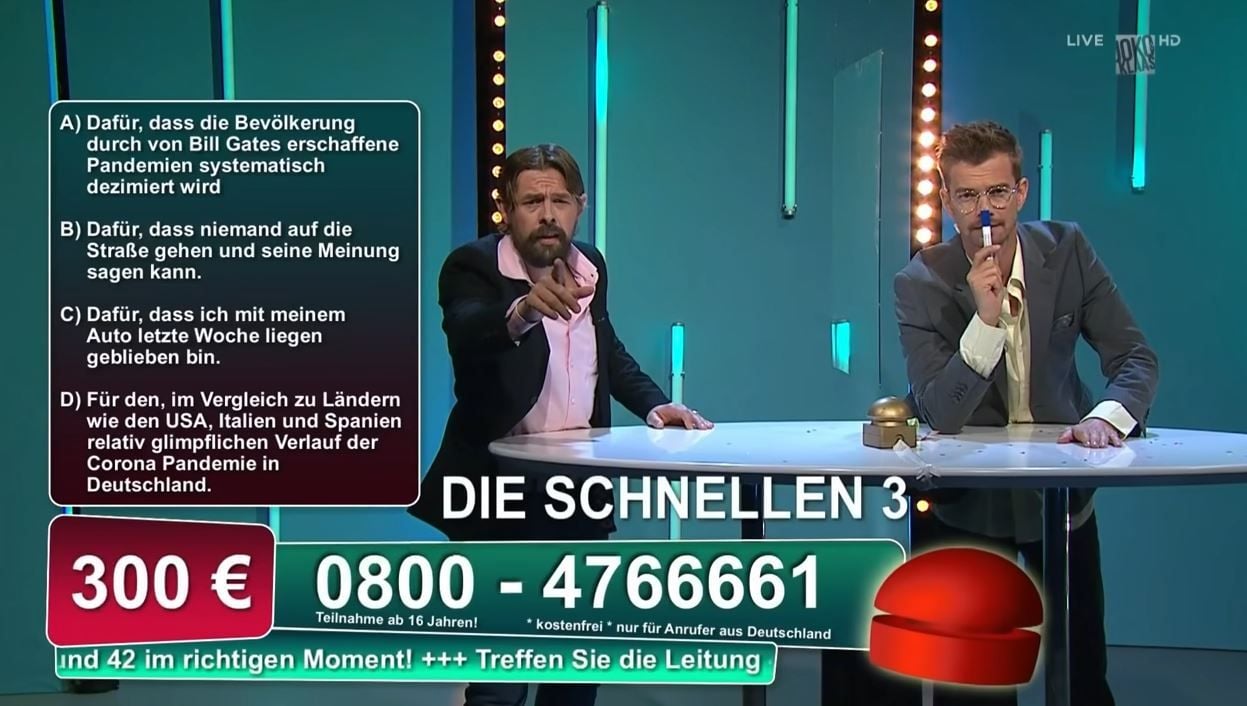 Joko und Klaas hatten ihre 15 Minuten zu Corona wie eine TV-Quizshow aufgezogen.