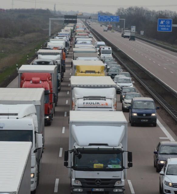 Stau auf der A14