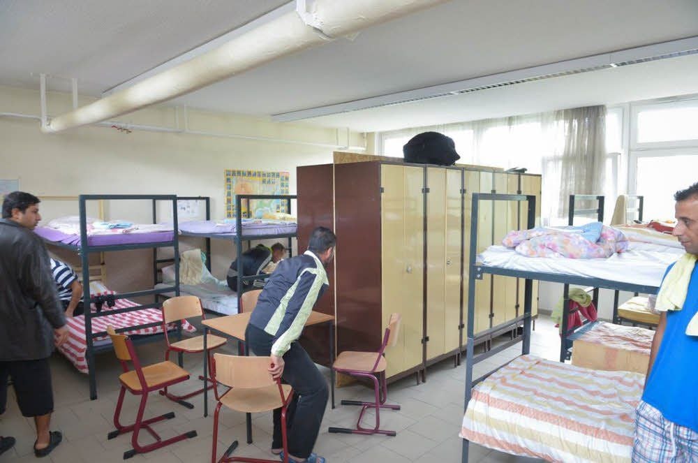 Blick in eins der Zimmer im Gymnasium
