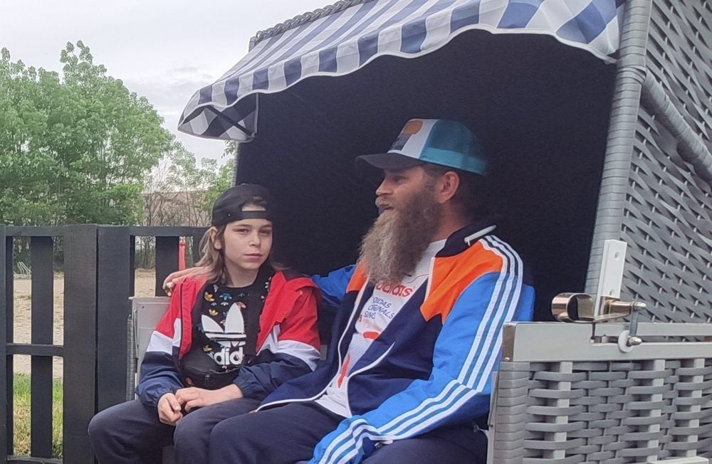 Vater und Sohn hatten auch Zeit für sich. Lenny und Uwe Wachsmuth nutzen das aus.