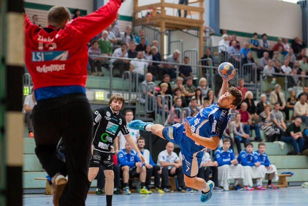 Dessau-Roßlaus Kreisläufer Sebastian Donath (Nr. 7) erzielte heute in Leipzig 3 Tore für die Gäste. Zum Sieg für den DRHV reichte das aber nicht.