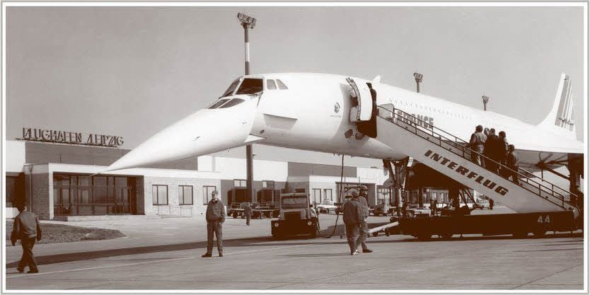 Die Concorde der Air France landete erstmals im Jahr 1986 in Leipzig und brachte Gäste zur Messe.