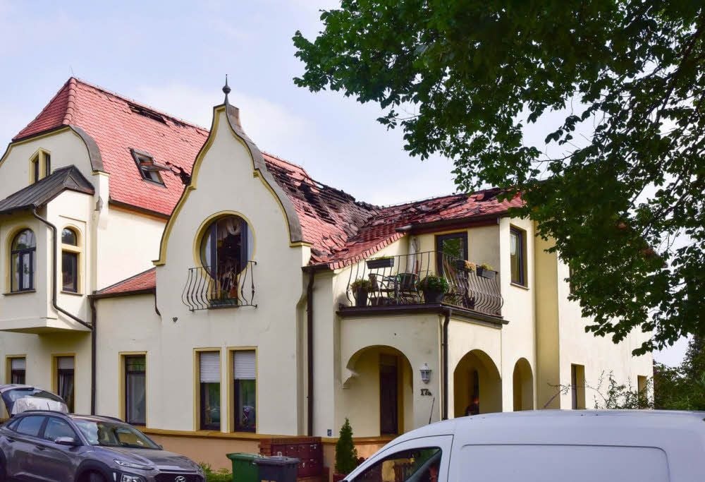 Der Brandort in der Alten Mildenseer Straße.