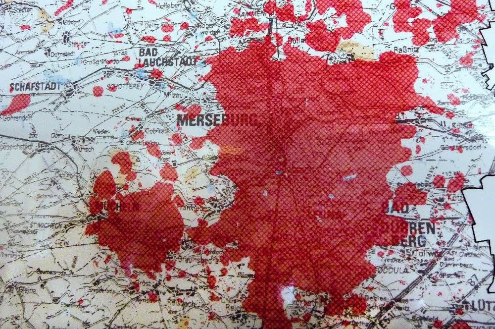 Die Karte zeigt die Kampfmittelbelastung im Saalekreis.