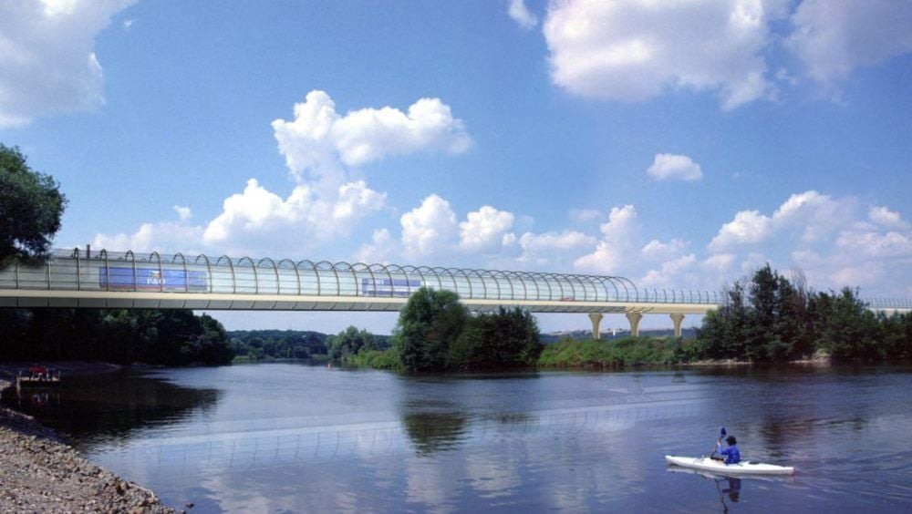 Die Brücke, mit der die A 143 über die Saale bei Salzmünde geführt wird, soll ab 2021 gebaut werden.